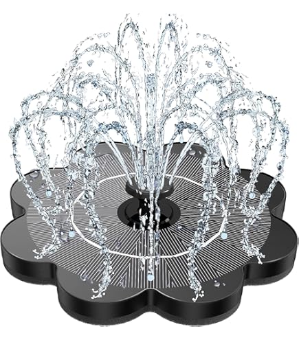 3.5W Solar Fountain Pump For Bird Bath – 3-Tier Blue Water Feature With 8 LED Lights, 32.8FT Cord, USB Adapter Included, Dual Power For 24/7 Use
