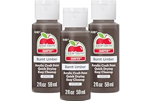 Apple Barrel Acrylic Paint, Burnt Umber (Pack of 3) 2 oz, 20512EA- (Pack of 3)