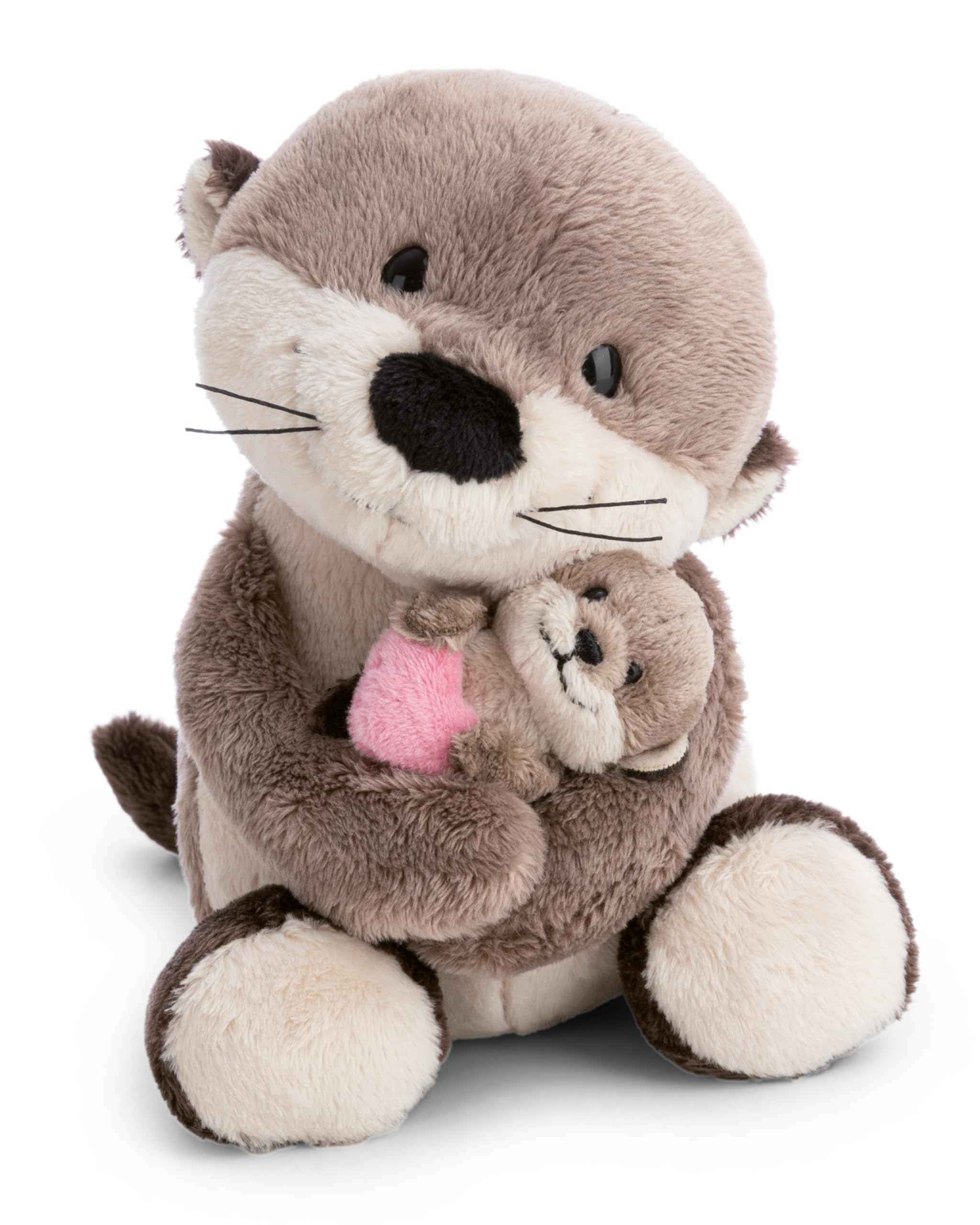 NICI Kuscheltier Otter 20cm mit Jungotter 6cm - braun - Stofftier aus weichem Plüsch, niedliches Plüschtier zum Kuscheln und Spielen, für Kinder & Erwachsene, tolle Geschenkidee - 62844