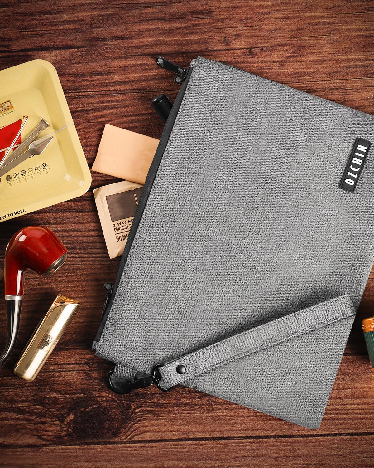 OZCHIN Smell Proof Bags Money Bag Certificates Organizer Lock Bag Travel Storage Case 11 x 8 inch with Combination Lock