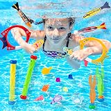 Mactoou Dive Sticks 24 Pcs Pool Toys with Storage Bag for Kids view 3