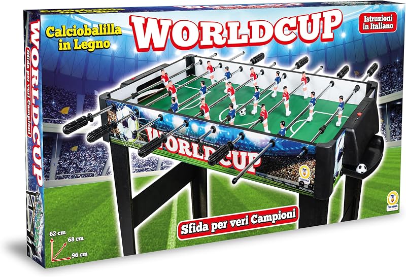 , Football baby-foot édition worldcup, billard de maison avec 2 balles et marque-points, table de football pour adultes et enfants, hauteur 62 cm — photo 4 sur 4