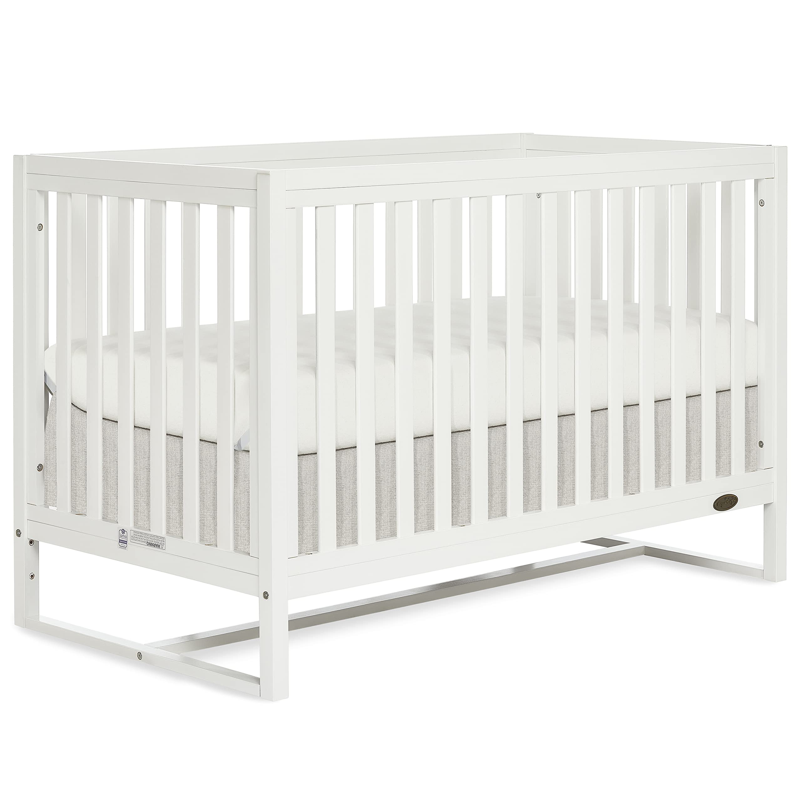 Dream On Me Arlo 5-in-1 Convertible Crib in White, JPMA Certified, 3 Mattress Height Settings, Non-Toxic Finish, Made of Sustainable and Sturdy Pinewood