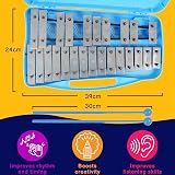 A-Star 25 Note Glockenspiel Xylophone with Blue Case and Two Beaters view 2