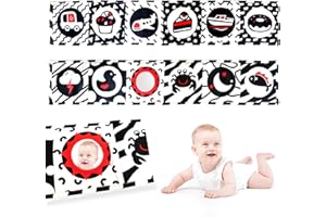 LKK LITTLE KIDS KISS Black and White High Contrast Baby Toys - Soft Baby Book for Newborns 0-12 Months Brain Development, Tummy Time Toys, Montessori Sensory Toys for Babies, Infants Learning Toy 0-3 0-6 6-12 Months