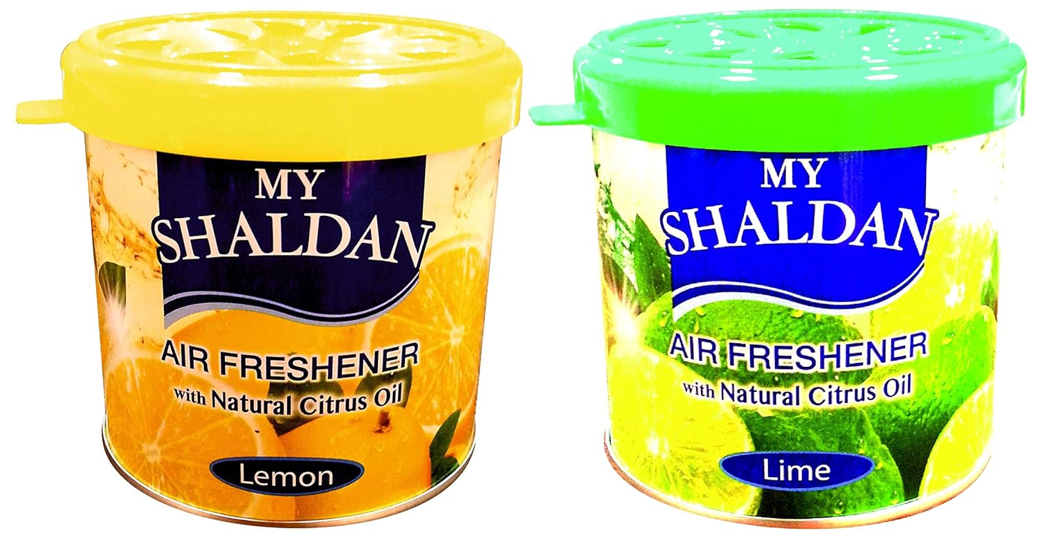 My Shaldan Lemon Car Air Freshener (Yellow, 80 g) & Lime Car Air