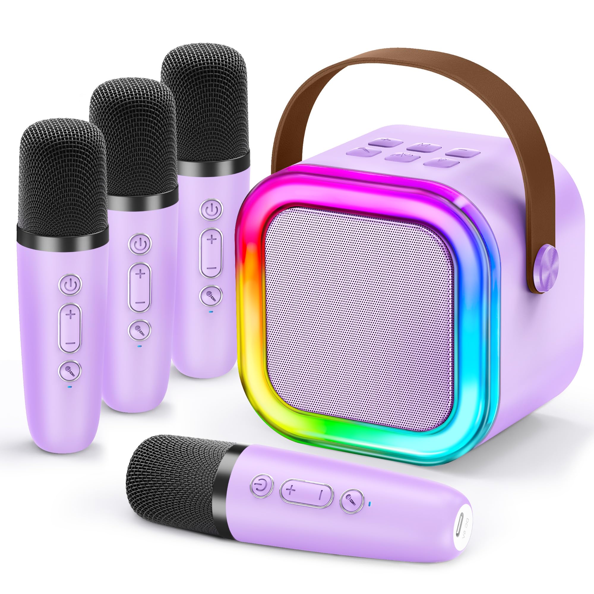 Photo 1 of IROO Mini Karaoke Machine for Kids, 2025 TOP Toys Birthday Gifts Ideas for Girls Ages 4, 5, 6, 7, 8, 9, 10, 12+ Years Old, Portable MP3 Player with 4 Wireless Mics for Party