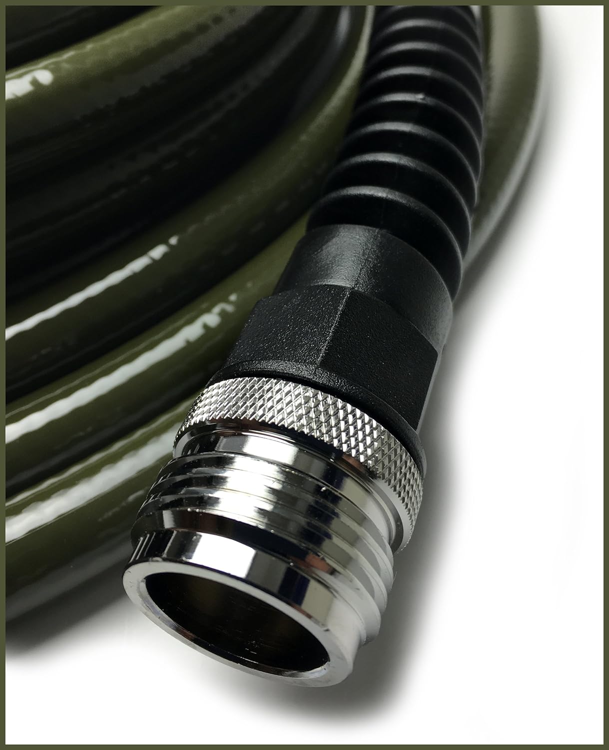 Water Right 400 Series Polyurethane Slim & Light Drinking Water Safe Garden Hose, 50-Foot x 7/16-Inch, Brass Fittings, Olive Green, USA Made : Lightweight Hose : Garden & Outdoor