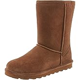 BEARPAW Women's Elle Short Winter Boot | 8" Suede Shoes | Sheepskin & Wool Blend Lining | Comfortable Boots for Women