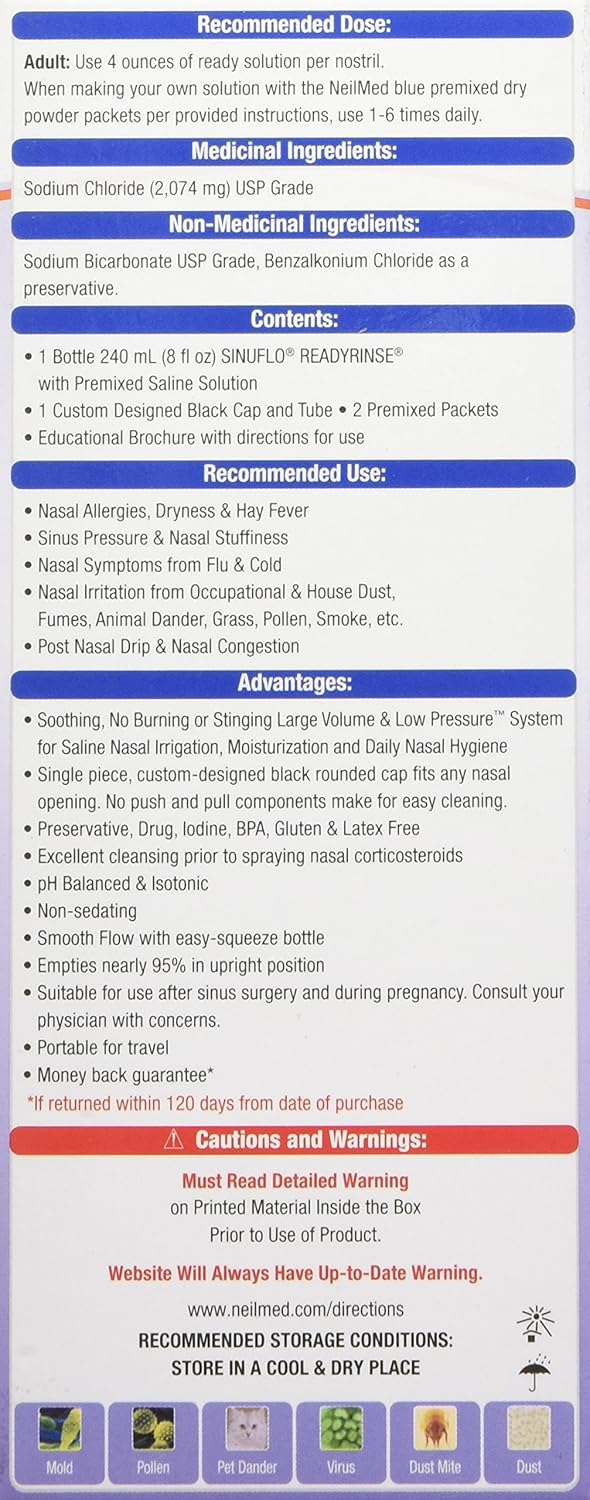Neil Med SinuFlo Ready Rinse, 8 ounces Bottle: Health & Personal Care