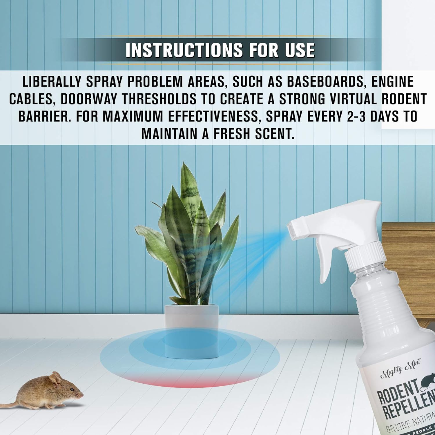 16oz Peppermint Oil Rodent Repellent Spray: Health & Personal Care