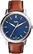 Fossil Minimalist Men's Watch with Leather or Stainless Steel Band, Chronograph or Analog Watch Display with Slim Case Design