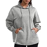 YIPINK Oversized Hoodies for Women Side Slit Athletic Sweatshirts Lightweight Tunic Pullover with Pocket Workout Gym