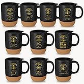 Jingmore 10 Pcs Christian Mugs Bulk Valentines Coffee Mugs for Men Religious Bible Verse Ceramic Cups for Church Pastor Office Employee Team Coworkers Staff Appreciation Gifts(Tree, English Quote)