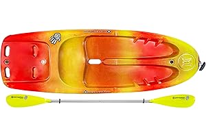 Perception Kayaks Hi Five | Sit on Top Kids Kayak for Kids up to 120 Lbs.| Youth Kayak with Paddle | 6' 6"