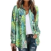 Ezcosplay Women Hawaiian Shirts Long Sleeve Button Down Tropical Floral Holiday Beach Blouse Tops