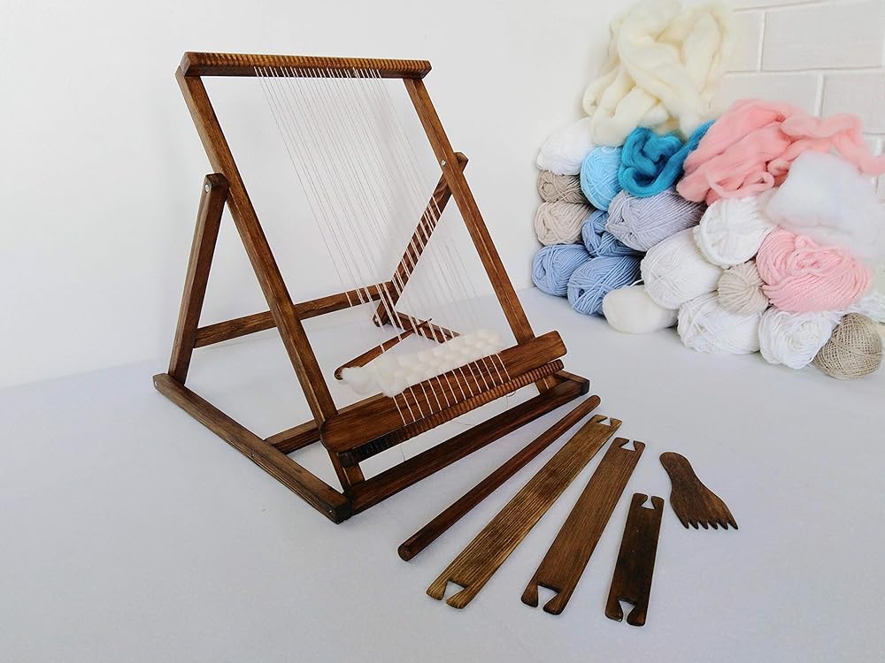 Weaving Frame Loom with Stand Large Loom Kit and Tools for Weaving Working Section 10 x 14