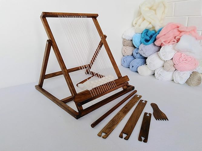 Weaving Frame Loom with Stand Large Loom Kit and Tools for Weaving Working Section 10 x 14