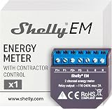 Shelly EM Wi-Fi Energy Meter and Contactor Control Relay Switch, Power