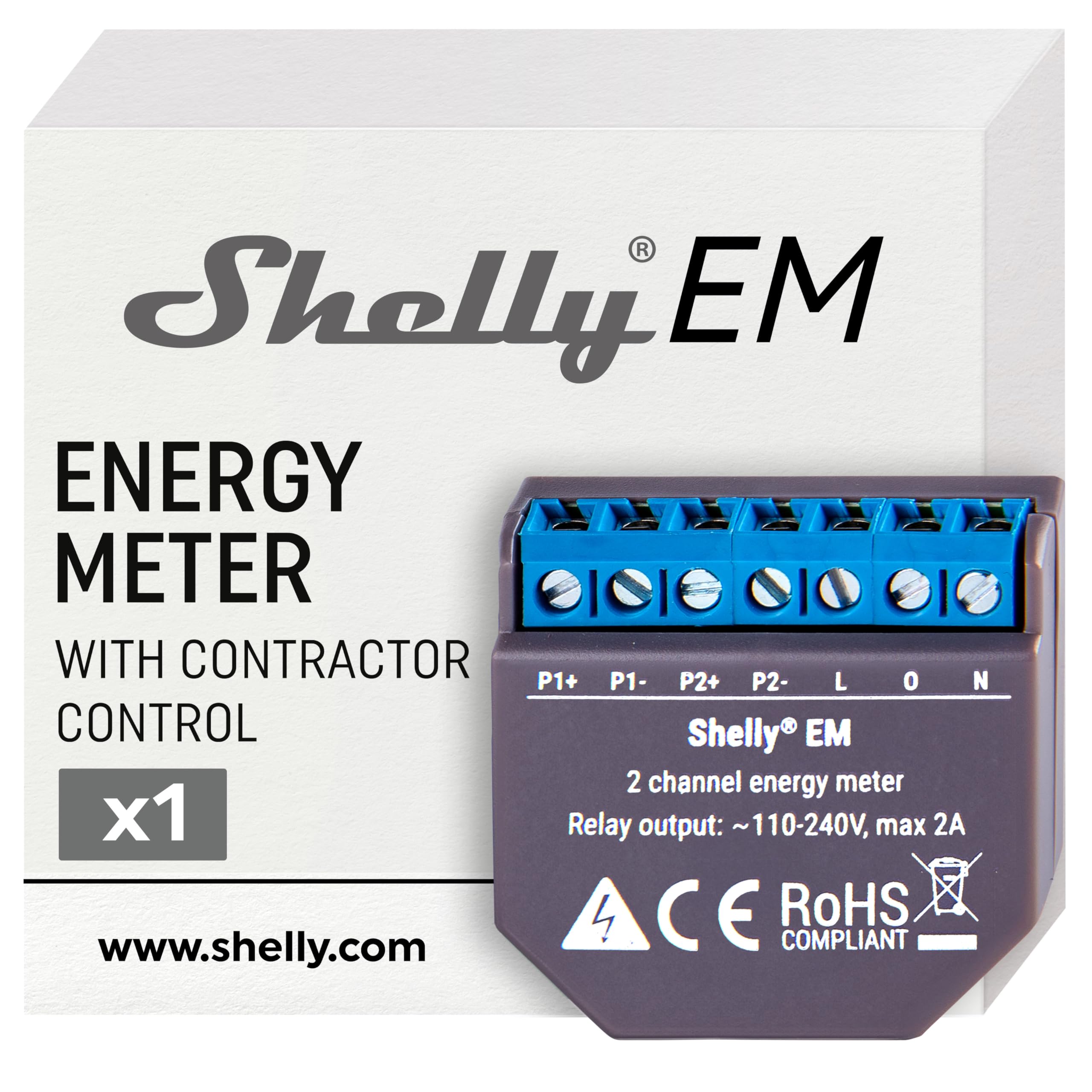 Shelly EM + 120A Clamp | Wi-Fi-Operated Smart