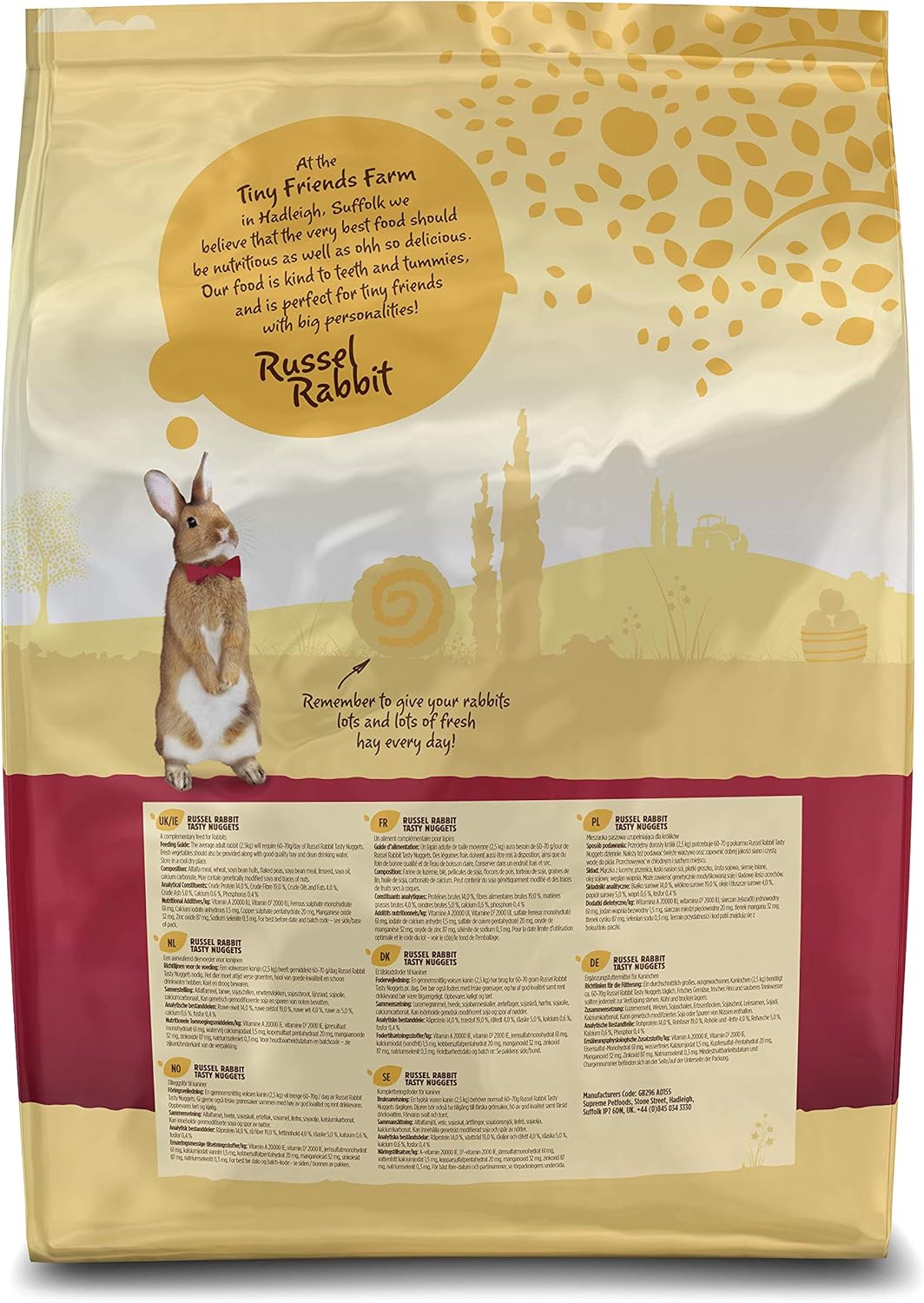 Supreme Tiny Friends Farm Russel Rabbit Tasty Nuggets 2kg, Transparent, 2 kg (Pack of 1) - Image 3