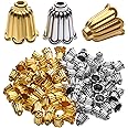 Bead Caps Accessories, 100pcs Flower Spacer Bead Caps Antique Alloy Cone Bead Caps Tassel Ends Cap Jewelry for Bracelet Necklace Earring Crafts Making