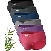 YESWEL Mens Underwear Briefs Cool Viscose Made from Bamboo, Breathable Moisture Wicking Underpants With Contour Pouch 6 Pack