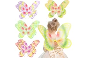 Fedio Girls Fairy Wings, 8 Pack Princess Butterfly Costume Wings Set for Kids Dress up Birthday Party Halloween Dress up