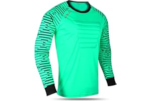 Kalci Soccer Goalie Shirt, Padded Goalkeeper Jersey, Youth/Adult & Kids Sizes, Long Sleeve Football Padded Shirt Mens
