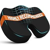 TushGuard Seat Cushion for Office Chair Memory Foam Non-Slip Cushion Back, Relief Chair Pad, Butt Pillow for Office Chair, Car, Computer Desk, Black