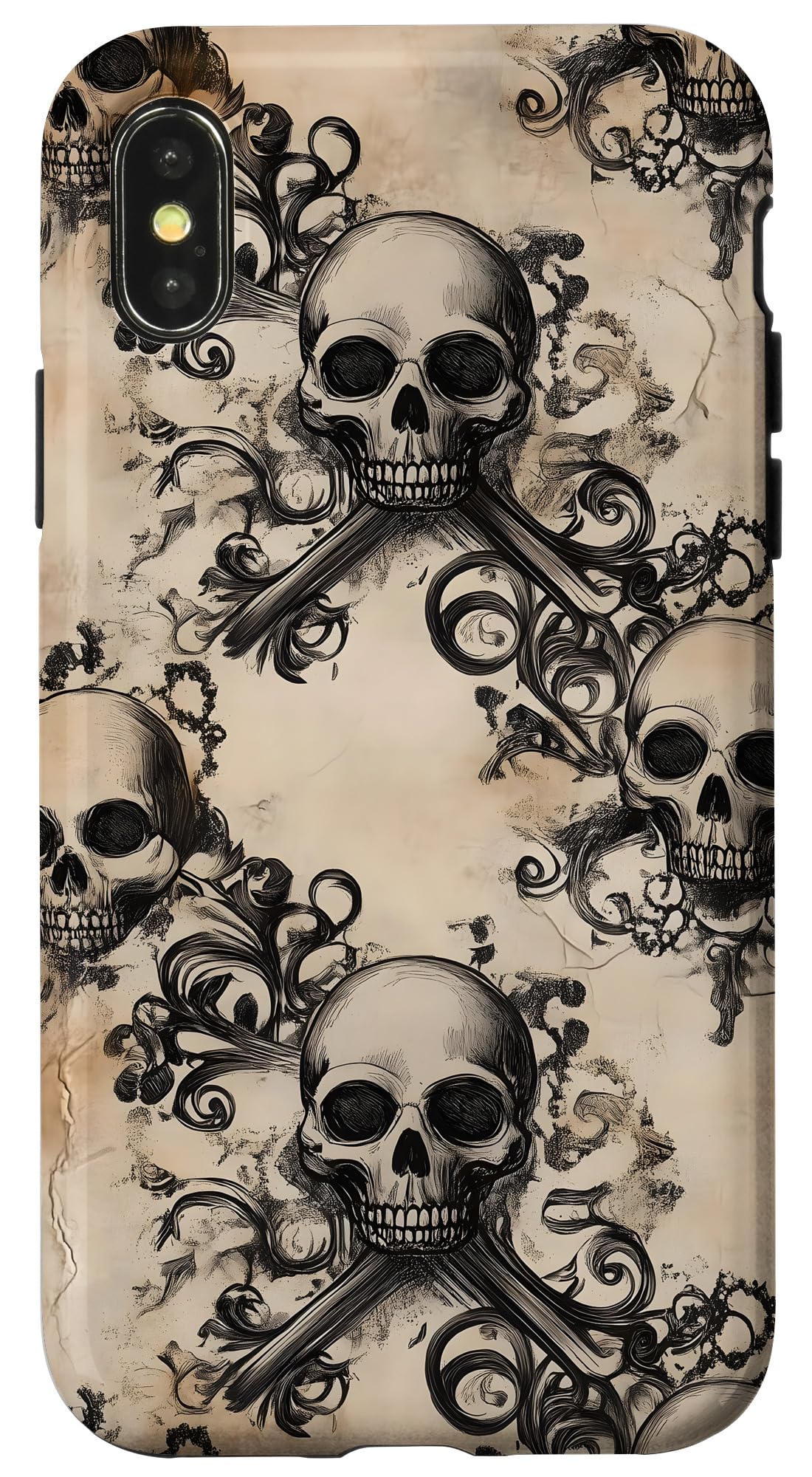 iPhone X/XS Vintage Skull Pattern Gothic Case