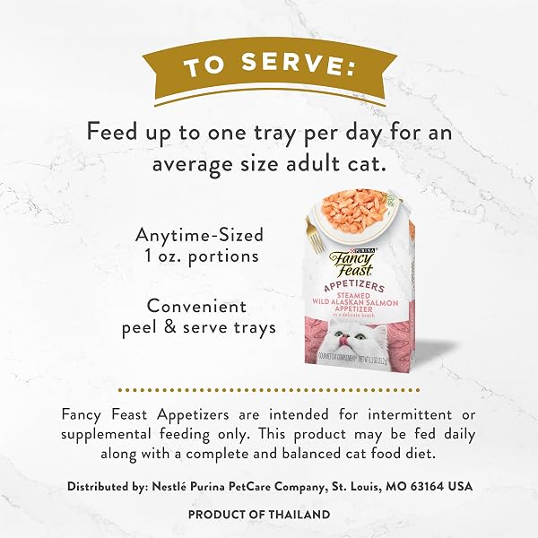 PURINA FANCY FEAST APPETIZERS LICKABLE GRAIN FREE WET CAT FOOD TOPPER WILD ALASKAN SALMON APPETIZER – (PACK OF 10) 1.1 OZ. TRAYS