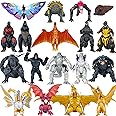 MUKSSE Set of 18 pcs Dragon vs Kong Toys, Dinosaur Action Figures 4 inches Tall, King of The Monsters Shin Ultima Gamera Mecha Ghidorah Skull Crawler Destoroyah Cake Toppers