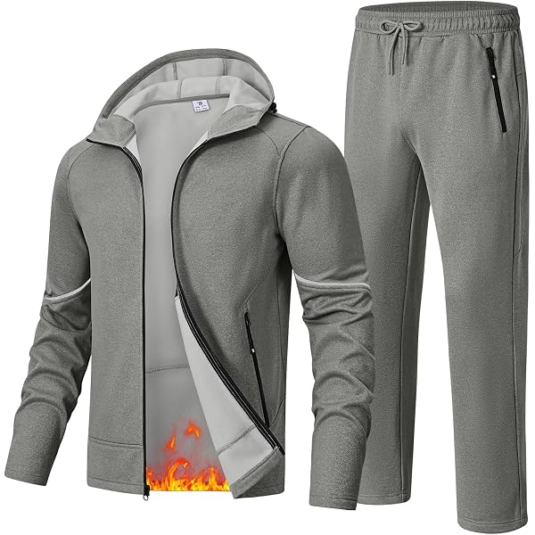 Herren Trainingsanzug Set – Jacke & Hose Mit Reißverschlusstaschen & Verstellbaren Kordeln