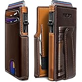 miyozi Men Wallet,with Money Clip Coins Pocket ID Window,Slim Front Pocket RFID Blocking Pop-up Card Holder 3.9"x 2.7", Gift Boxed