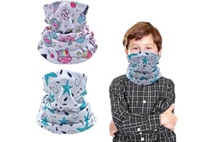 2 Pack Kids Neck Warmer Winter Fleece Neck Gaiter Cold Weather Face Ski Mask Scarfs for Boys Girls