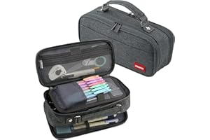 JOINPRO Pencil Case, Large Capacity Pencil Case Organizer; Double Zipper Storage Bag; Big Pencil Pouch for College School Office Teen Girl Boy Men Women Adult