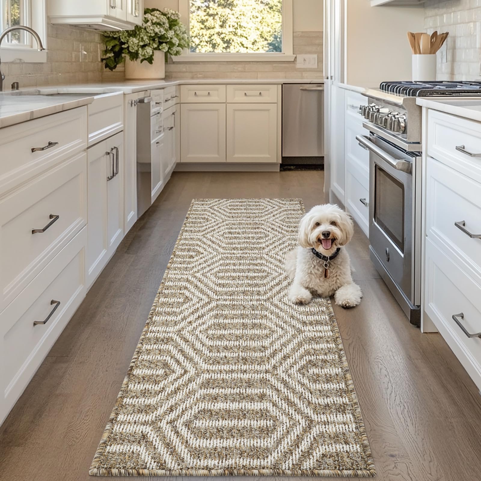 Photo 1 of REFETONE Runner Rug, 20"x59" Long Door Mats Indoor Runners for Hallways, Non Slip Rubber Backing Entry Rug, Washable Entrance Floor Mat Runner for Home, Kitchen, Laundry, Living Room, Garage, Camel