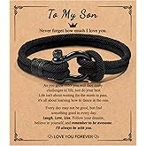 CXLDTE Horseshoe Buckle Nautical Braided Rope Bracelet for Teenage Teen Boys Son Grandson Nephew