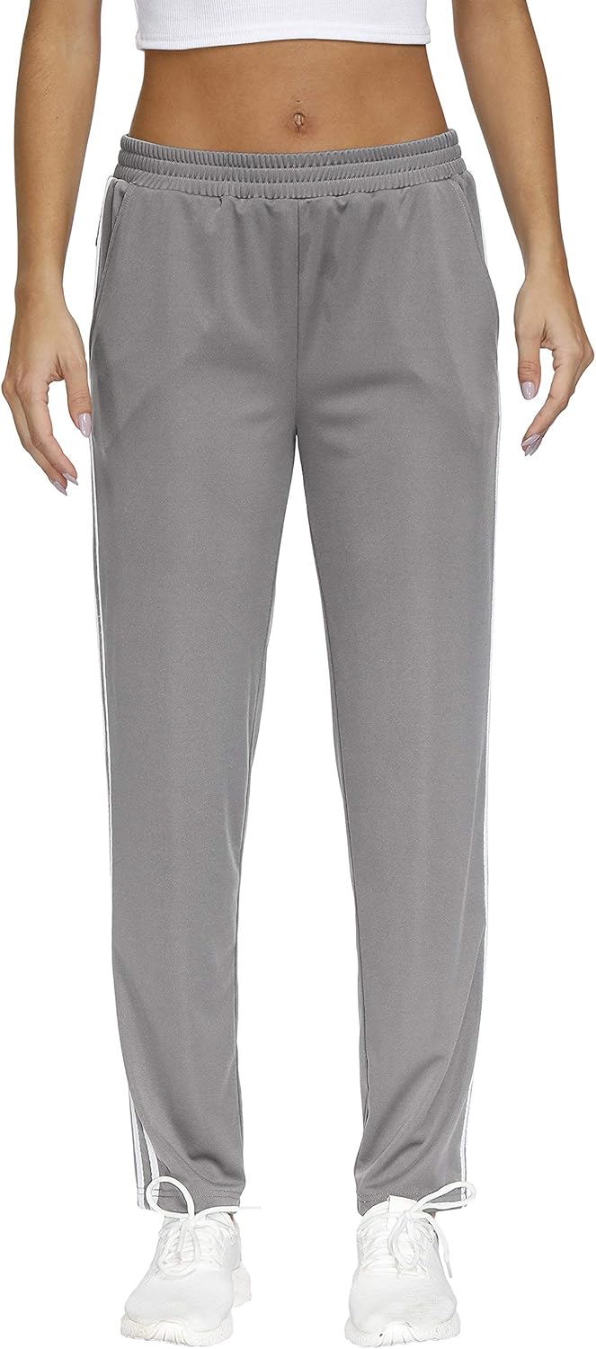 BLEVONH Womens Elastic Waistband Striped Side Work Out Sweatpants with Pockets at  Women’s Clothing store