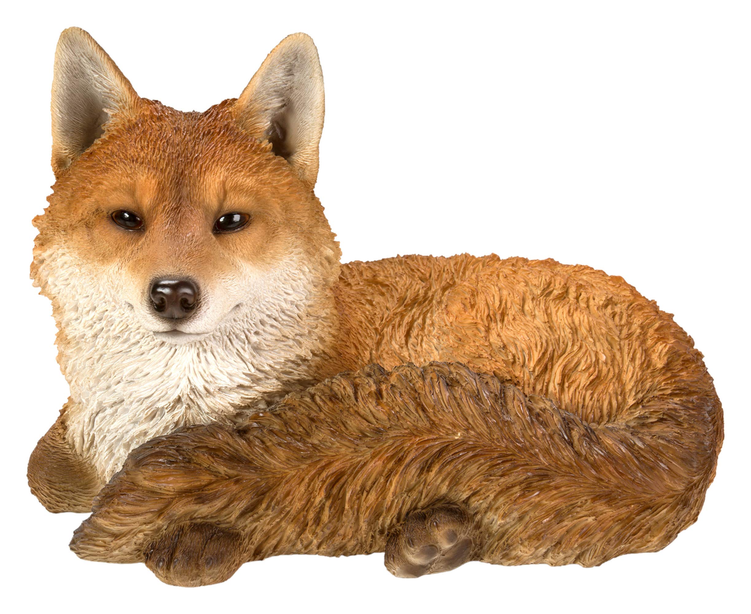 Vivid Arts Real Life Resting Fox | Resin Home or Garden Decoration | XRL-RFOX-D