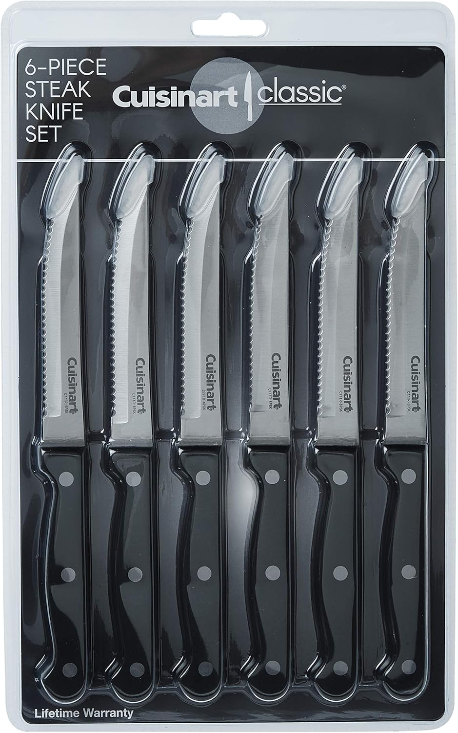 Cuisinart C77TR-6PSK Triple Rivet Collection 6-Piece Steak Knife Set, Black: Kitchen & Dining