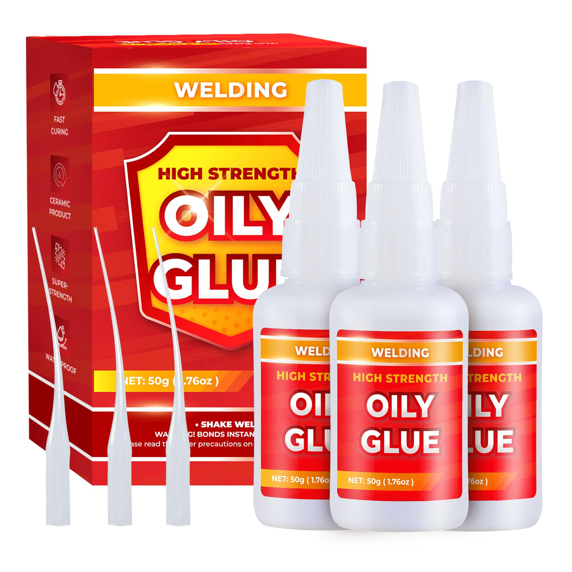 Photo 1 of *** 2 PCS *** 3 PCS Welding High-Strength Oily Glue, 2025 Upgraded Welding Super Glue Gel Instant Adhesive Powerful Universal Glue for Metal, Plastic, Wood, Glass, Ceramics, Leather