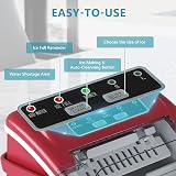 EUHOMY Countertop Ice Maker 9 Cubes in 6 Mins 2 Size Ice Red 12kg/24h view 5