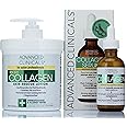 Advanced Clinicals Collagen Cream + Collagen Serum 2PC Set Bundle | Face Serum & Body Cream Moisturizer Lotion Plumping Skin Care Set & Kits For Wrinkles, Uneven Skin Tone, & Dry Skin, Fragrance Free