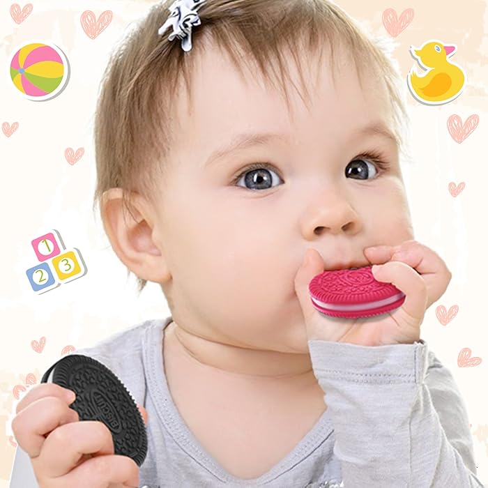 Image 4 - Bebe Silicone Baby Teether Toys & Gum Massagers, 1 Hard & 1 Soft