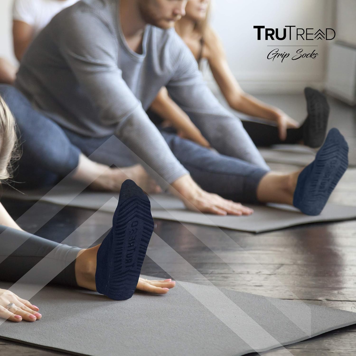 TruTread Non Slip Grip Yoga Socks for Women & Men - Non Skid Hospital, Yoga, Barre, Pilates, 6 Pairs: Clothing