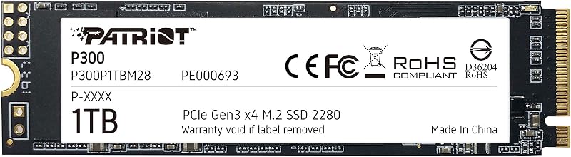 Patriot P300 1TB M.2 PCIe Gen 3 x4 NVMe SSD Low Power P300P1TBM28
