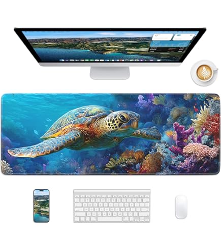 Sea Turtle Gaming Mouse Pad Large Desk Mat Extended