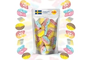 SCANDYLICIOUS Bubs Swedish Candy Mix - Big Ovals, Skulls, and More - Sweet and Sour Swedish Gummies - 1 Pound of Godis From Sweden
